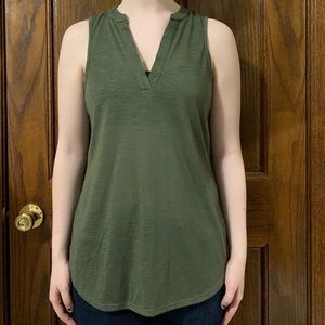Almost Famous Olive Green V Tank Top